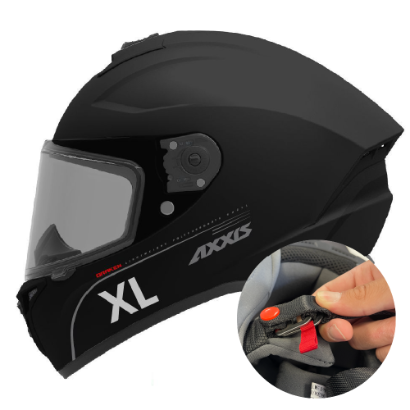 Crash Helmet AXXIS with DD Ring. Matte Black - XL