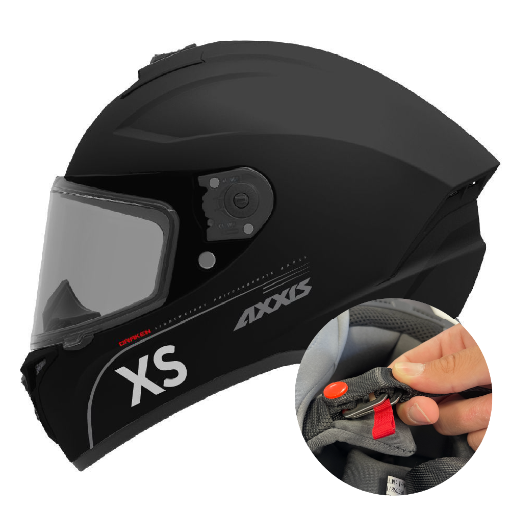 Crash Helmet AXXIS with DD Ring. Matte Black - XS