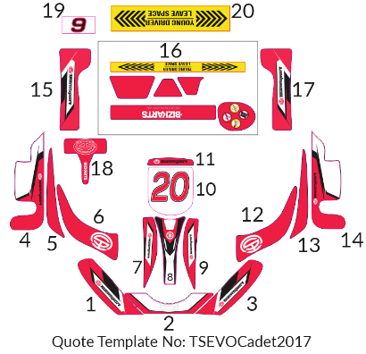 TeamSport Evo2 Cadet Graphics Kit