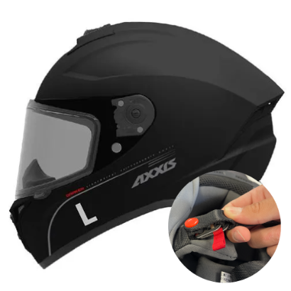 Crash Helmet AXXIS with DD Ring. Matte Black - L