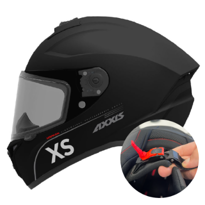 AXXIS Crash Helmet Matte Black/Micro Metric Buckle 