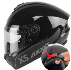 AXXIS Crash Helmet Gloss Black/Micro Metric Buckle