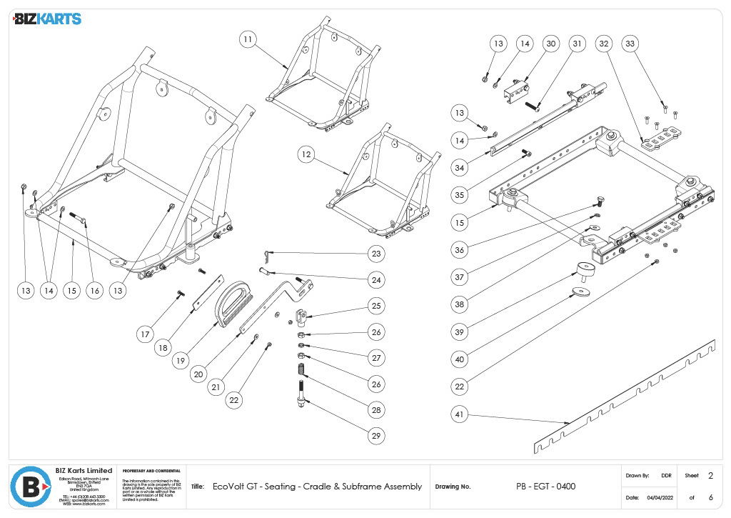 GT Seating Cradle & Subframe