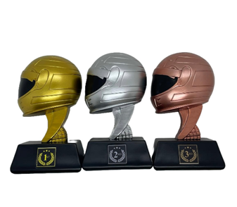 Helmet Trophy Set - Gold, Silver, Bronze